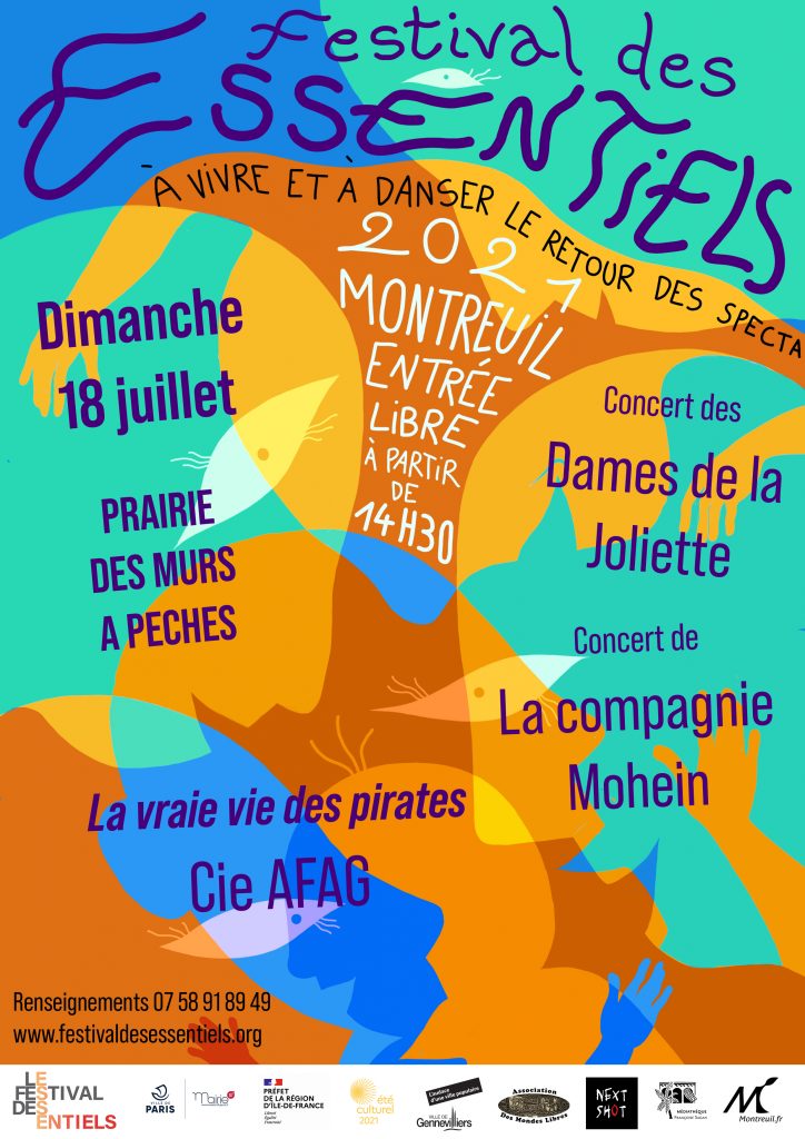 Affiche de Montreuil du Festival des Essentiels avec la programmation